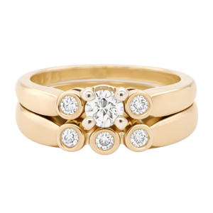 Round Cut Engagement Ring and Band