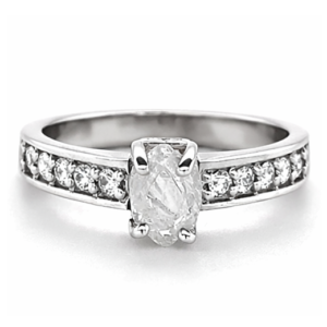 Raw Natural Diamond Engagement Ring