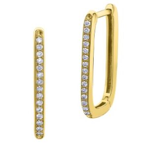Elongated Diamond Huggies 0.12ctw